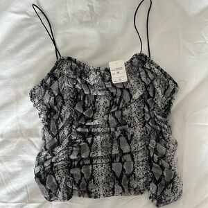 Gray snakeskin cropped tank top size medium